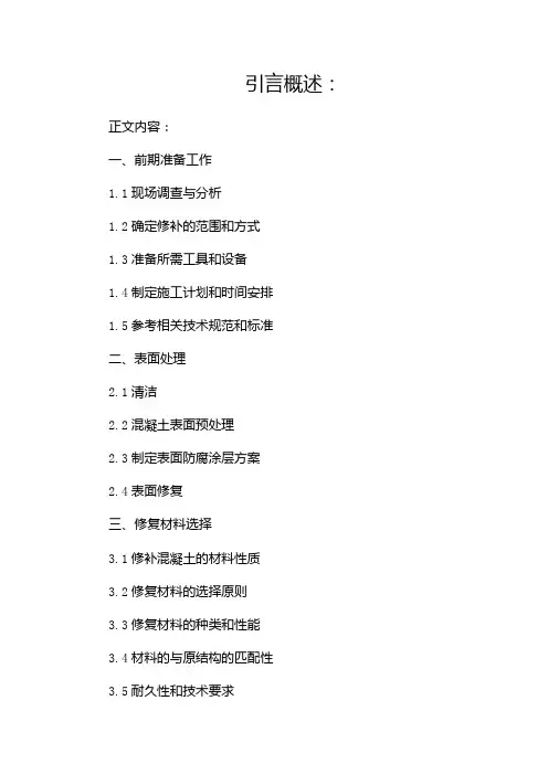 混凝土修补专项施工方案
