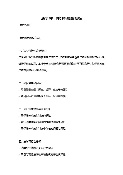 法学可行性分析报告模板