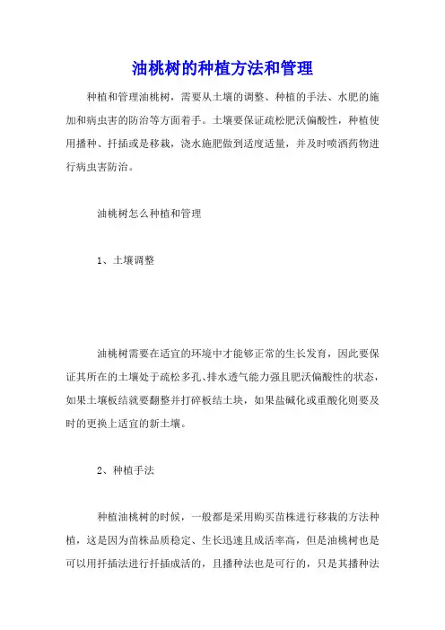 油桃树的种植方法和管理