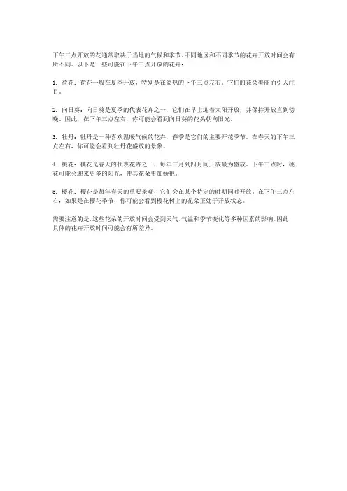 下午三点什么花开放