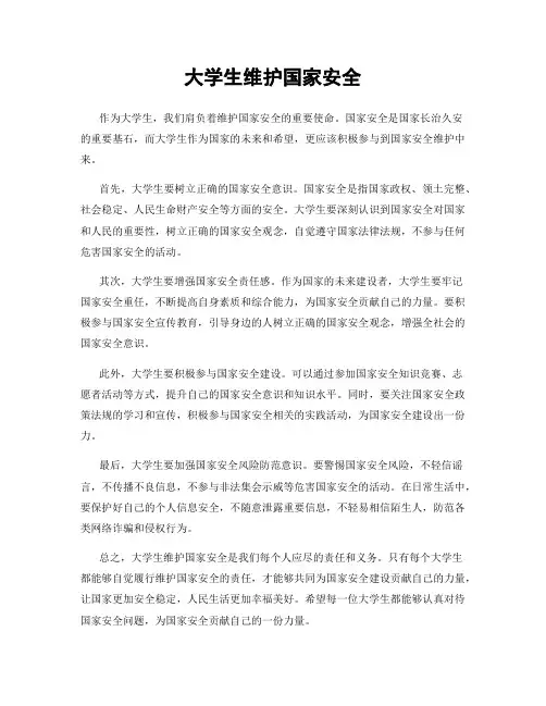 大学生维护国家安全