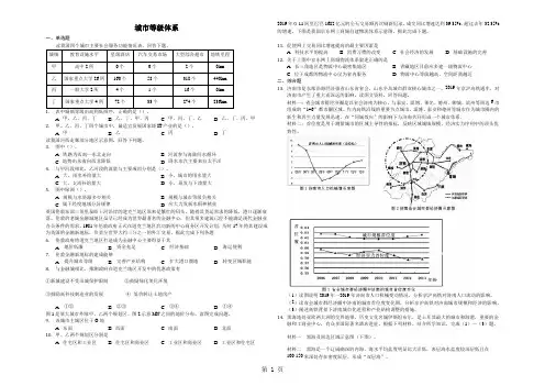 山东省济南市第一中学高三一轮动员复习城市等级体系
