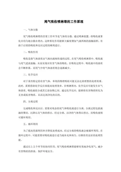 尾气吸收喷淋塔的工作原理