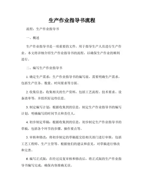 生产作业指导书流程