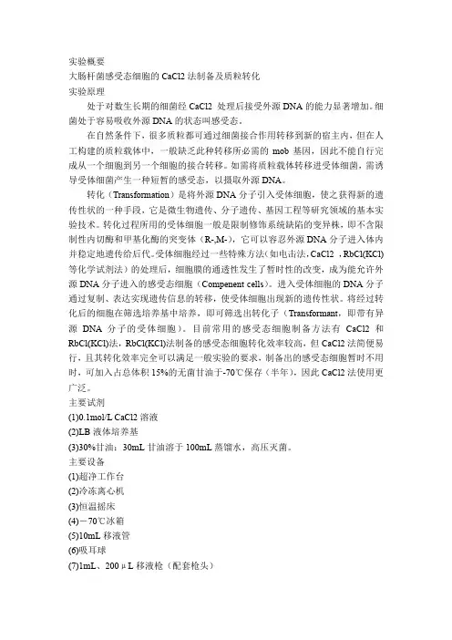 大肠杆菌感受态