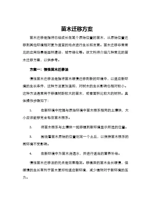 苗木迁移方案