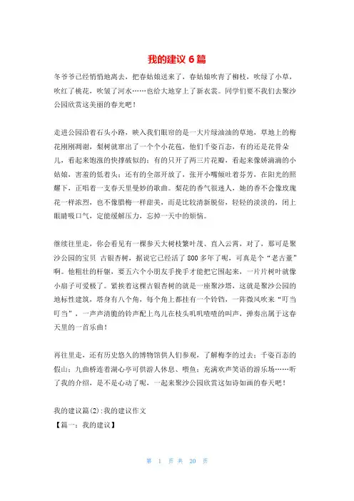 我的建议6篇