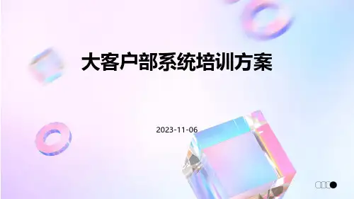 大客户部系统培训方案