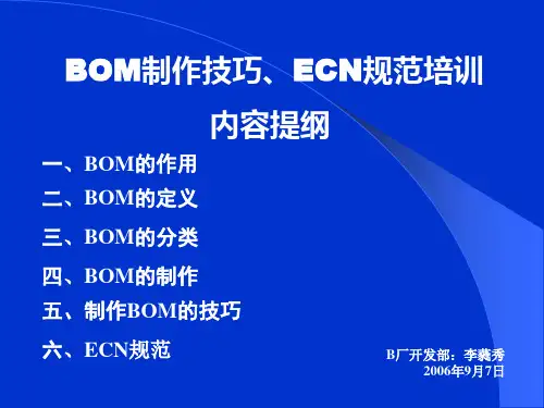 BOM物料清单的制作技巧