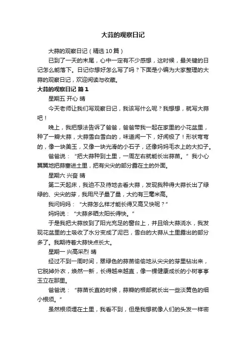 大蒜的观察日记（精选10篇）
