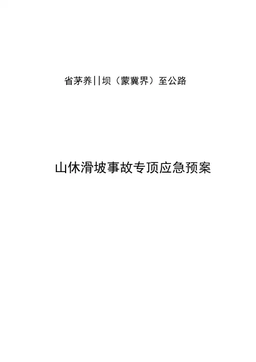 山体滑坡事故专项应急救援预案