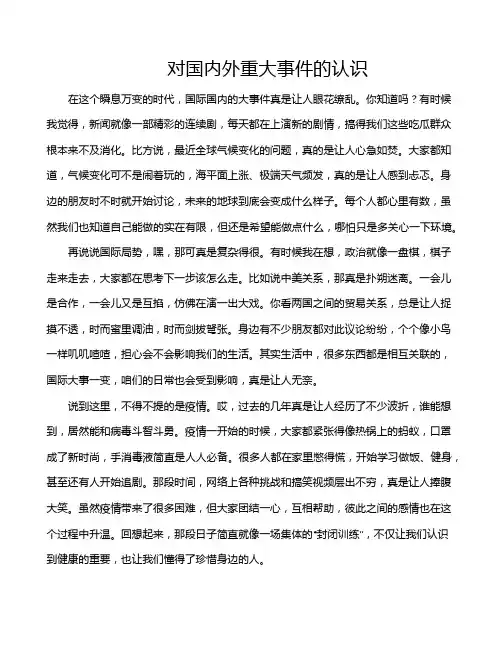 对国内外重大事件的认识