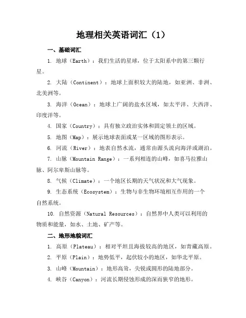 地理相关英语词汇(1)