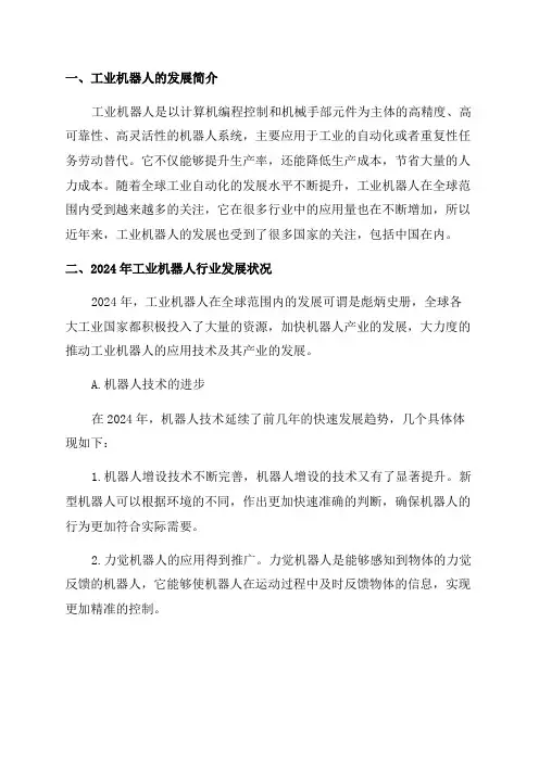 2024年工业机器人行业发展研究报告