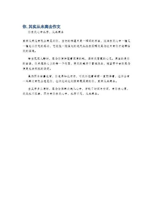 你,其实从未离去作文