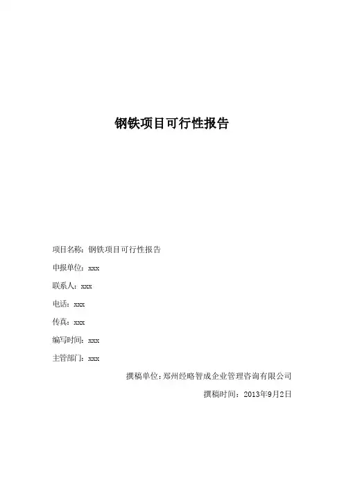 钢铁项目可行性报告