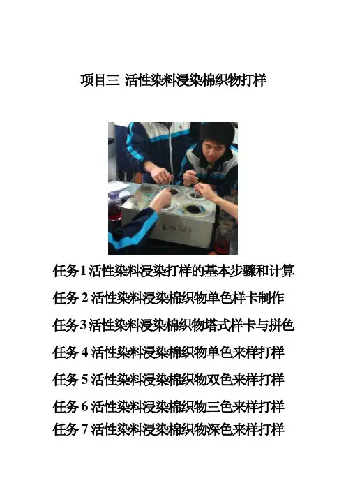 项目三 活性染料浸染棉织物打样