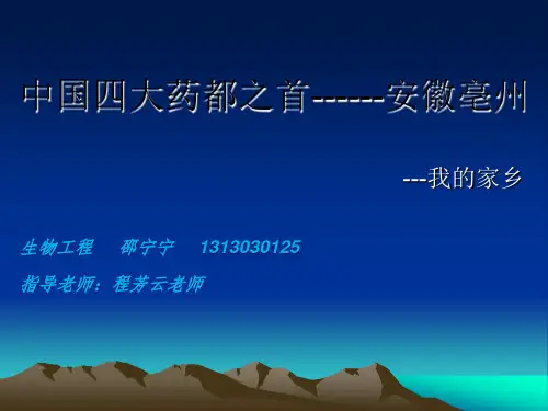 亳州简略介绍.PPT..