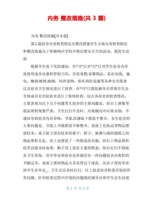 内务 整改措施(共3篇)