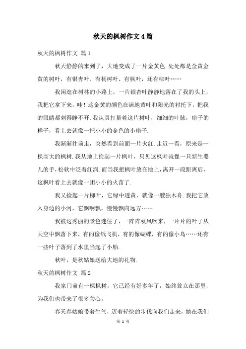 秋天的枫树作文4篇