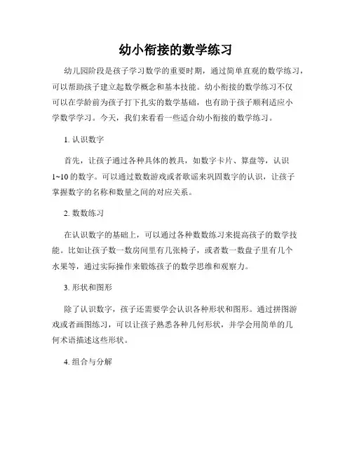 幼小衔接的数学练习