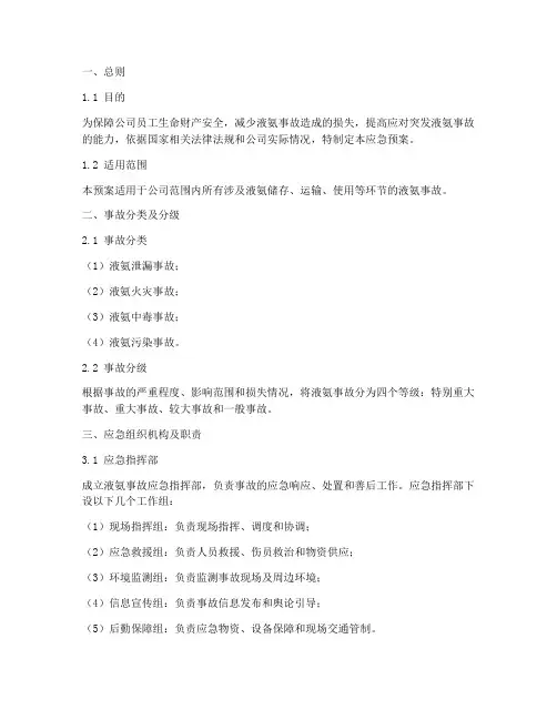 液氨事故应急预案