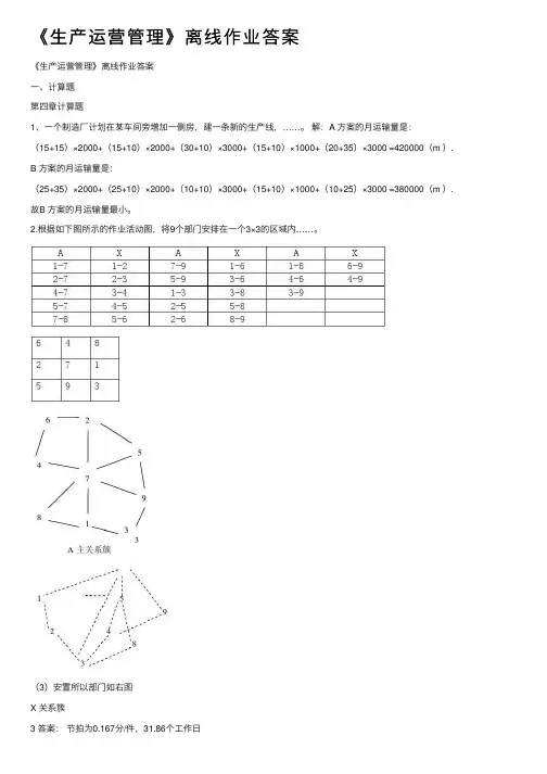 《生产运营管理》离线作业答案