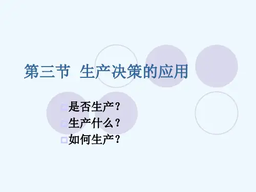 第五章 经营决策(下)