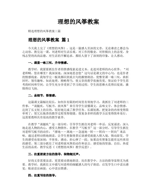 理想的风筝教案