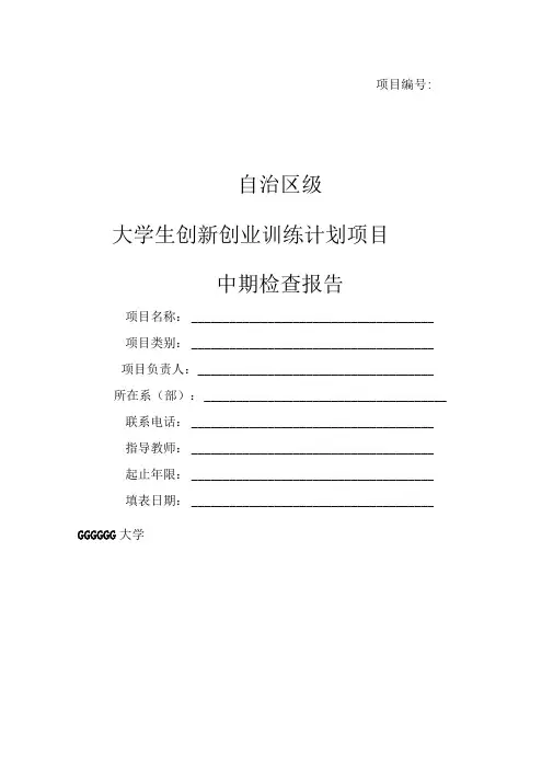 大创项目中期检查报告