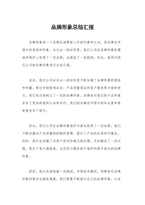 品牌形象总结汇报