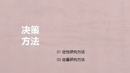 管理学原理——决策方法
