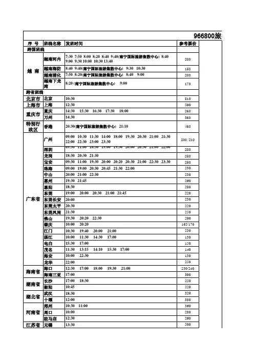2014南宁琅东站最新时刻表