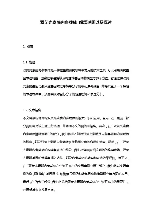 双荧光素酶内参载体_解释说明以及概述
