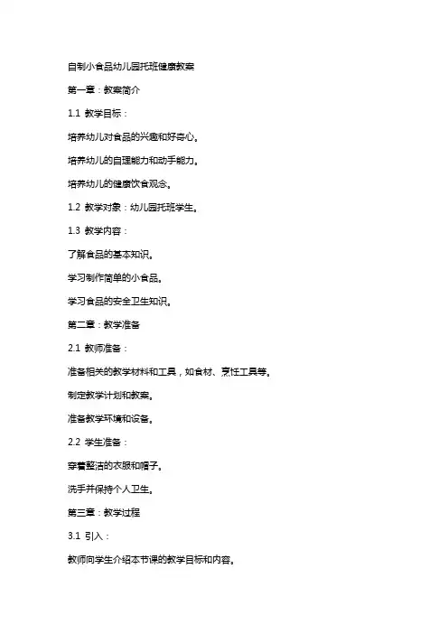 自制小食品幼儿园托班健康教案