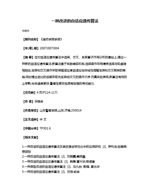 一种改进的自适应遗传算法