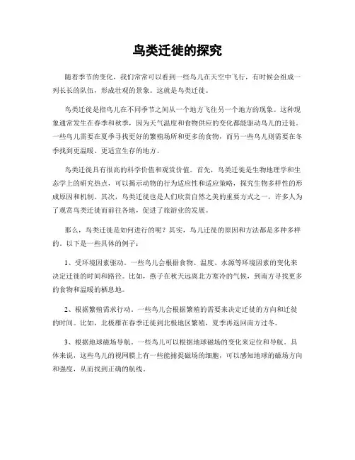 鸟类迁徙的探究