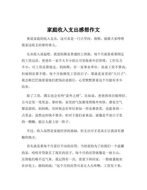 家庭收入支出感想作文