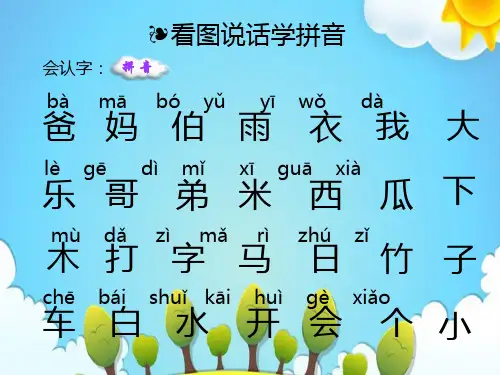 幼儿园认读《生字拼音积累》课件