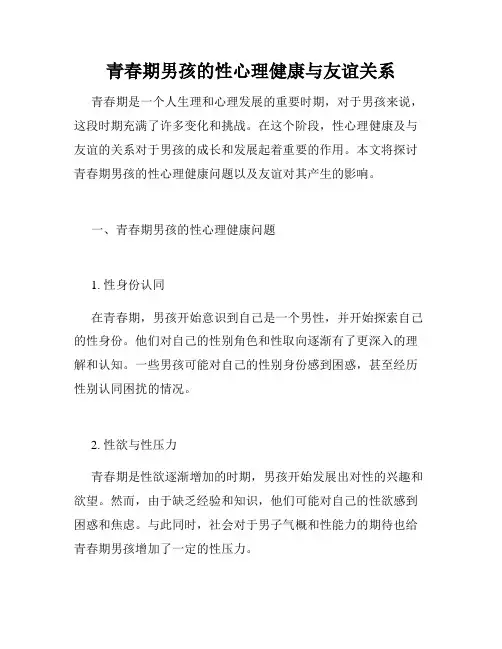 青春期男孩的性心理健康与友谊关系