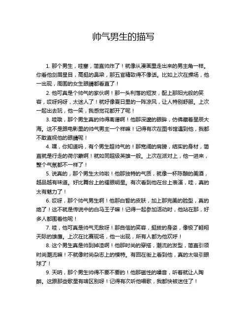 帅气男生的描写