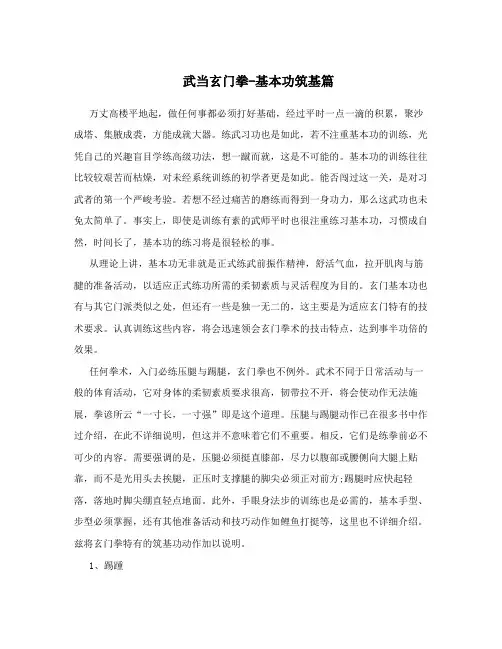 武当玄门拳-基本功筑基篇