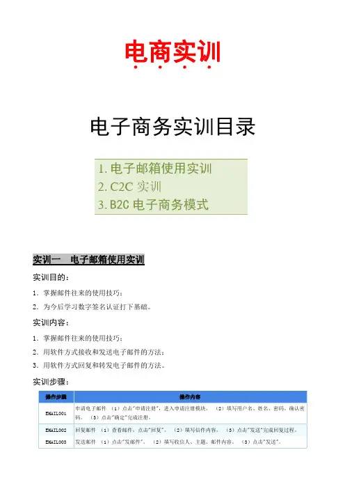 电子商务基础实训