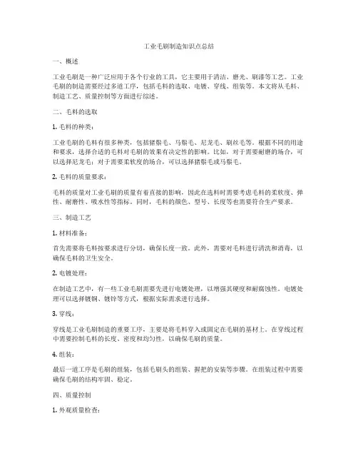工业毛刷制造知识点总结