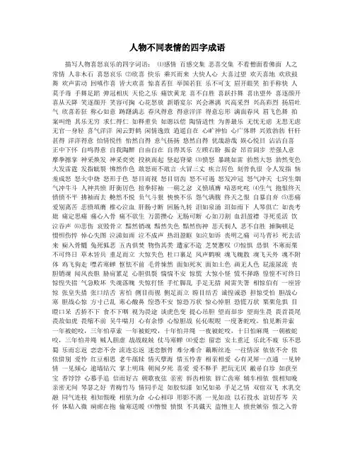 人物不同表情的四字成语
