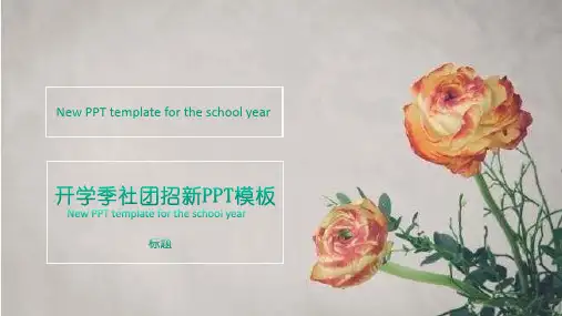 清新淡雅唯美开学季社团招新PPT模板课件