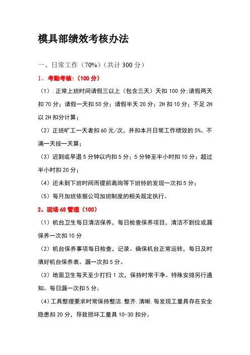 模具绩效考核