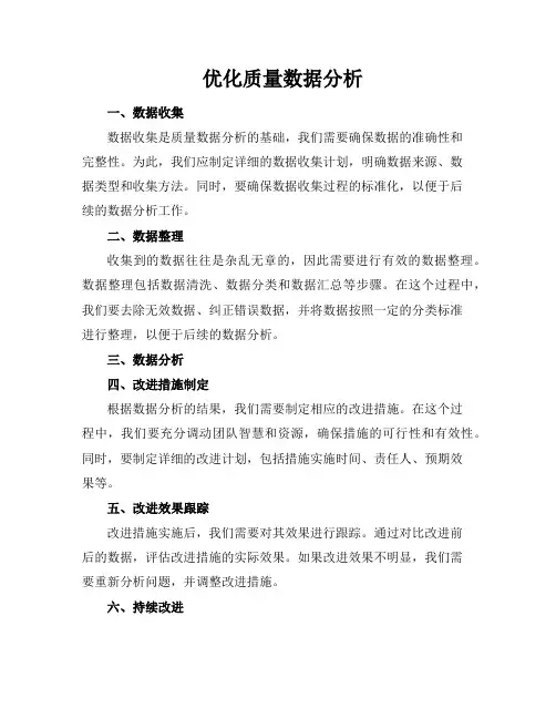 优化质量数据分析