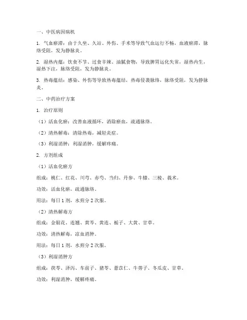 静脉炎的中药治疗方案