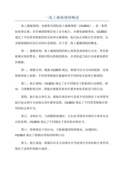 一海上避碰规则概述